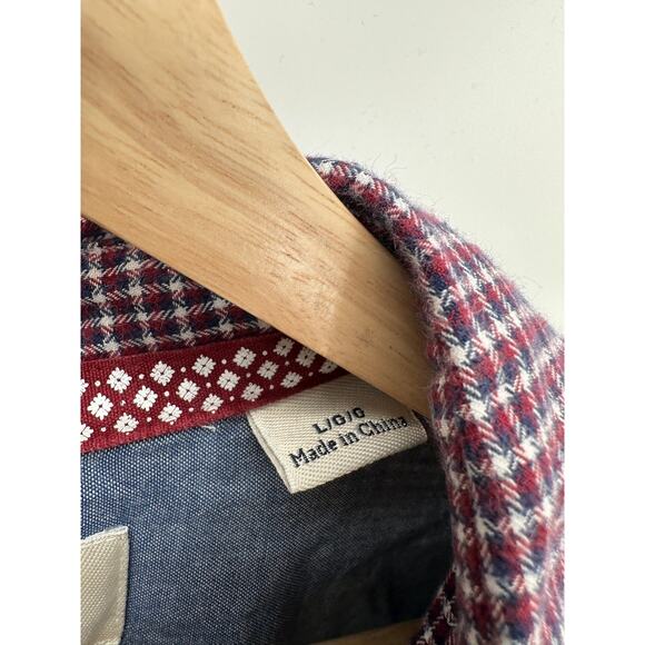 Original Penguin Heritage Slim Fit Red Plaid Button Up Shirt Men's Size Large - Picture 5 of 7